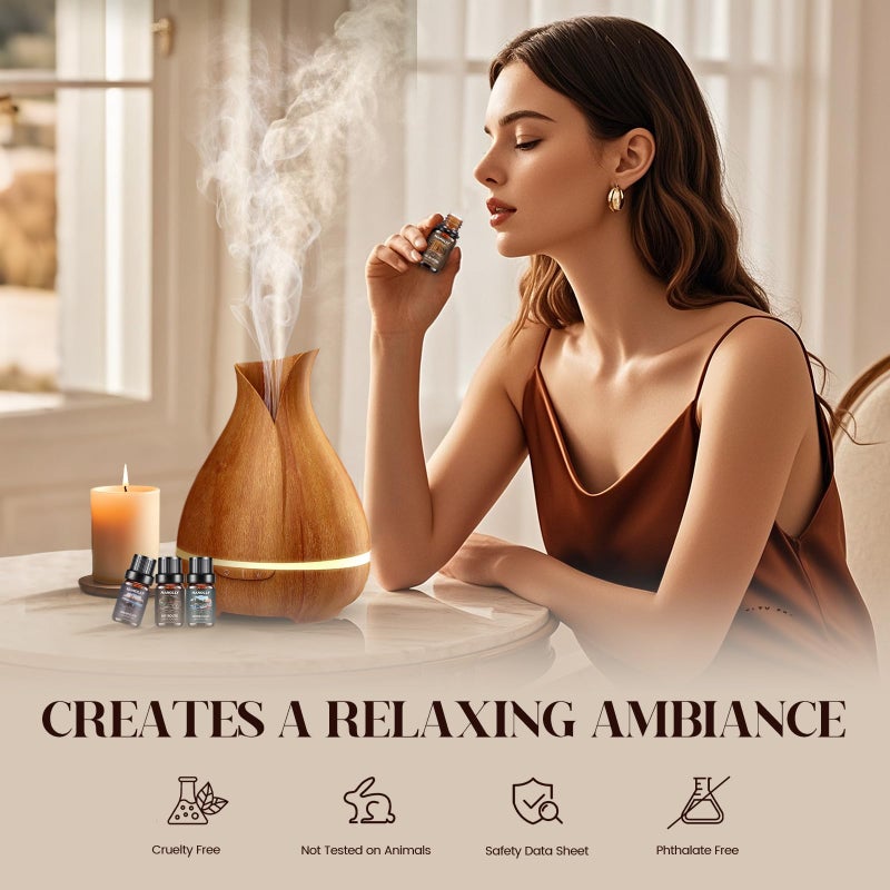 Hanolly Hotel Diffuser Oils Gift Set - 6x10ML Luxury Hotel Scent Essential Oils Set for Diffuser, Candle Making - My Route, Serene Coast, Night Velvet, 24K Bloom, Dream State, After Warmth Fragrance Oil - Image 2