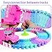 SCKTYZS 96 PCS Flexible Tracks Race Tracks Supplementary Set 4 Colors Magic Road Race Tracks Toys 360 Rotating Flexible Train Track - Image 4