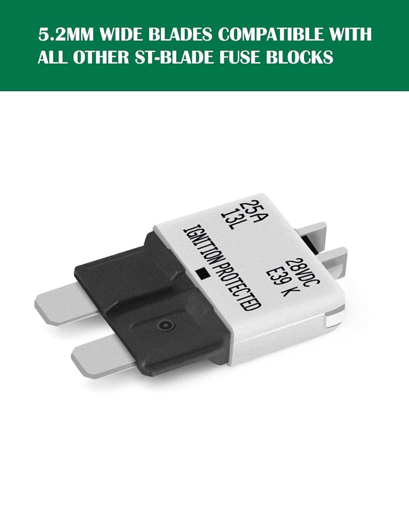 LENKRAD Automotive 25 Amp ATC/ATO Resettable Fuse 25A Manual Reset Standard Blade 25Amp Fuses Manual-Reset Circuit Breaker 25A for Car Truck RV Marine Boat Trolling Motorhome, 5 Pack - Image 3