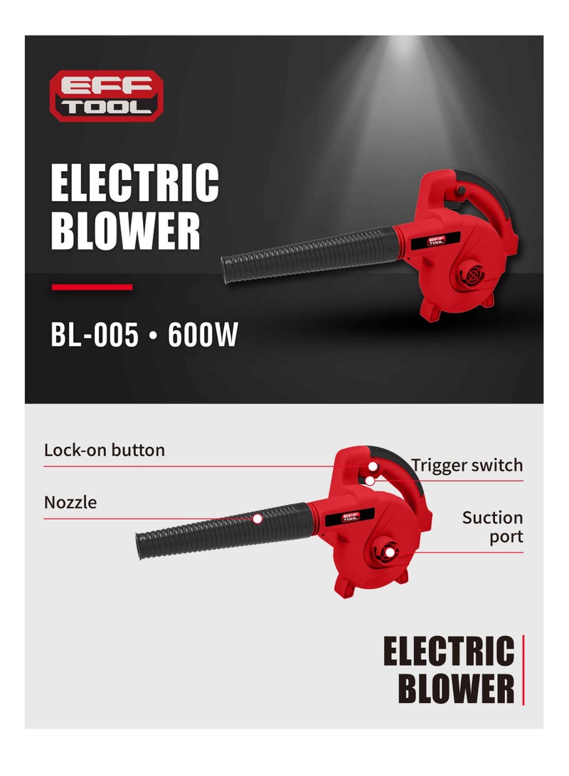 EFFTOOL Electric Blower/Vacuum, Single Speed, with Collection Bag, Dual Function, for Home & Garden, Compact and Lightweight, Easy Storage,  - Image 2