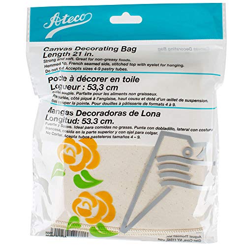 Ateco 3221 21" Canvas Pastry Decorating Bag - Durable Heat Resistant Canvas, Hemmed Tip, French Seamed Sid - Image 1