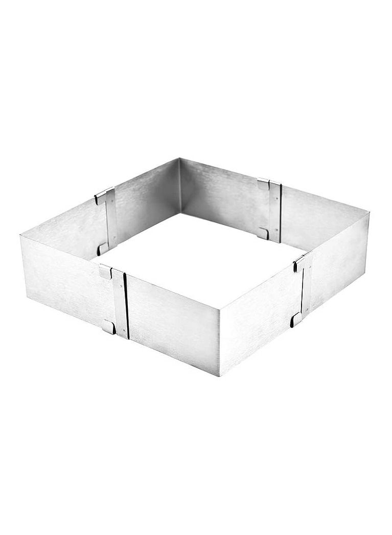 SYOSI Adjustable Mousse Mold Stainless Steel Rectangular Mousse Rings Rectangular Stainless Steel Square Ring Cake Ring Patisserie Adjustable Baking Mould Cake Cutter Baking Frame  - Image 1