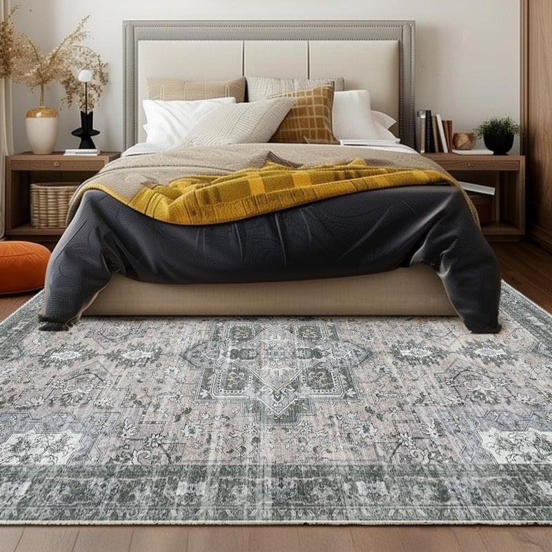 Muddy MatÂ® Blue Bell 2x3 Washable Area Rugs for Living Room, Bedroom & Dining Room â€“ Modern Soft Low Pile Non Slip Carpet â€“ Pet Friendly Waterproof Foldable Rugs for Home - Image 3