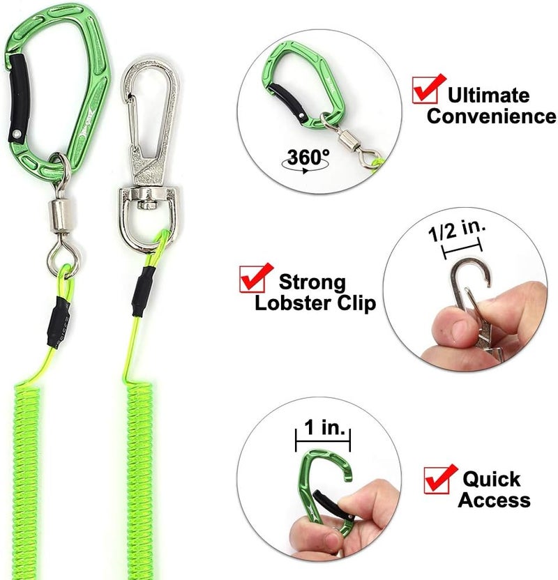Hercules M4 Fishing Lanyard, Fishing Pole Tether, Kayak Paddle Leash, Heavy Duty Retractable Coiled Lanyard for Fishing, Rods, Pliers, Boating, Paddles, Kayak - Image 3
