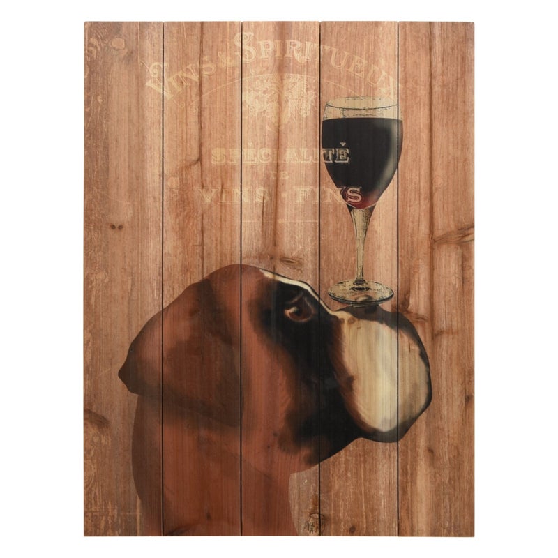 Empire Art Direct Empire Art Direct Dog Au Vin Boxer Digital Print on Solid Wood Wall Art 24 x 18 x 15 Ready to Hang