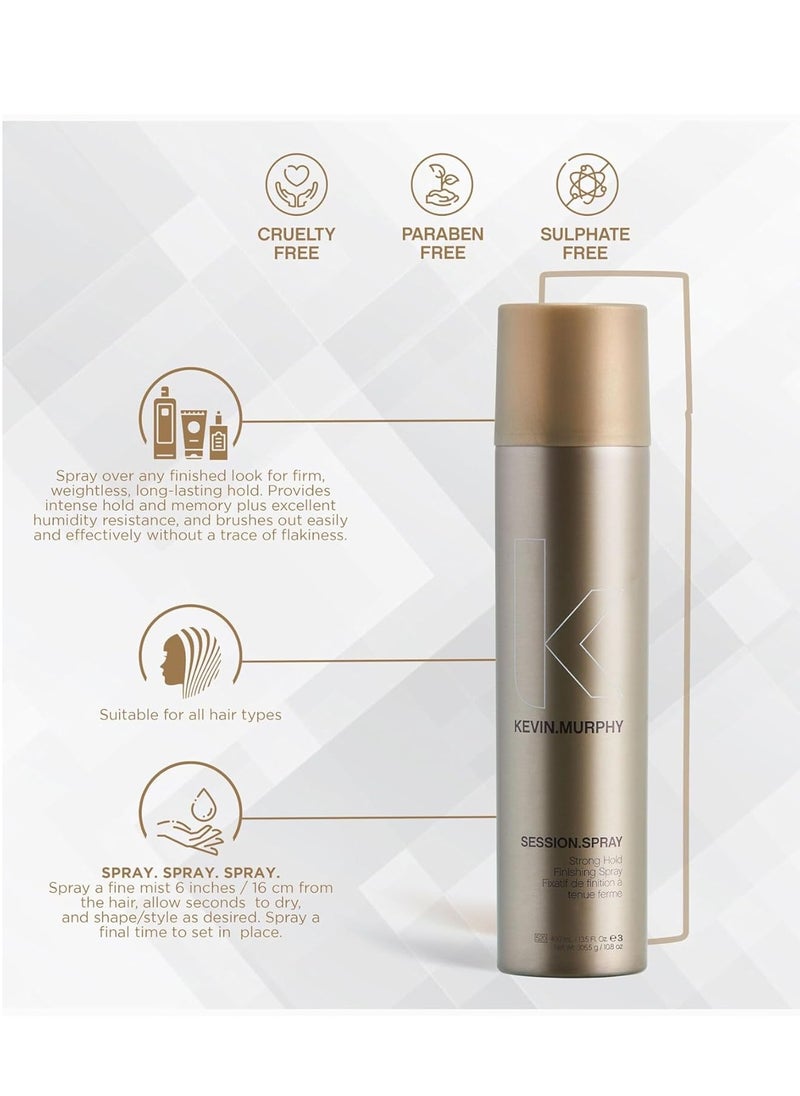 KEVIN - Kevin Murphy Session Spray Strong Hold Finishing Hair Spray 400ml - Image 1