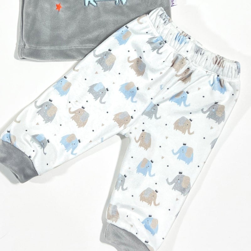 Kidzvilla Newborn Velvet Pajama Set 9792 - Image 2