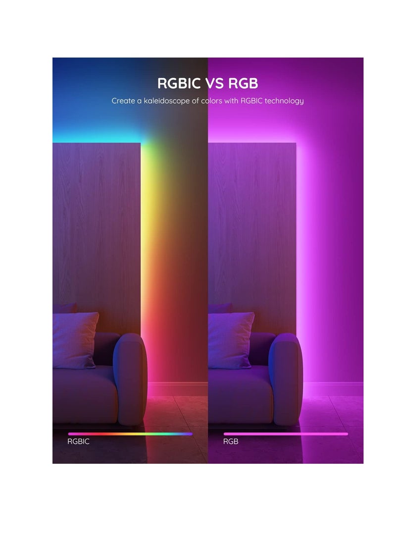 Govee - Govee RGBIC LED strip lights smart LED lights for bedroom bluetooth LED lights app control DIY multiple colors on one line color changing LED strip lighting music sync decor 16.4ft - Image 1