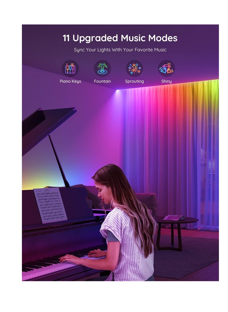 Govee - Govee RGBIC LED strip lights smart LED lights for bedroom bluetooth LED lights app control DIY multiple colors on one line color changing LED strip lighting music sync decor 16.4ft - Image 1