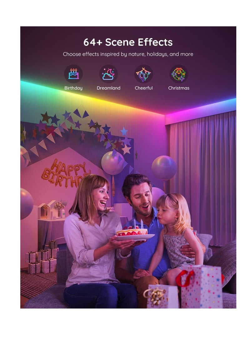 Govee - Govee RGBIC LED strip lights smart LED lights for bedroom bluetooth LED lights app control DIY multiple colors on one line color changing LED strip lighting music sync decor 16.4ft - Image 1