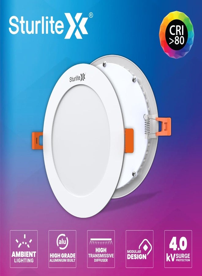 Sturlite مصباح ستورلايت إيكو LYF 8 واط (3 في 1) دائري LED للإضاءة السفلية | درجة حرارة اللون أبيض دافئ، محايد، وبارد | 640 لومن مع تقنية CRI لأنواع الأسقف والغرف المختلفة - (عبوة من 6 مصابيح) - Image 3