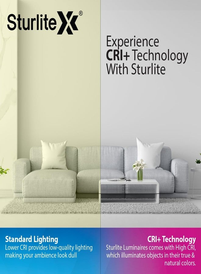 Sturlite مصباح ستورلايت إيكو LYF 8 واط (3 في 1) دائري LED للإضاءة السفلية | درجة حرارة اللون أبيض دافئ، محايد، وبارد | 640 لومن مع تقنية CRI لأنواع الأسقف والغرف المختلفة - (عبوة من 6 مصابيح) - Image 5