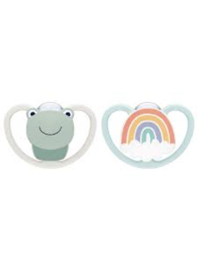 Nuk baby pacifier frog rainbow 0-6 month 2 piece