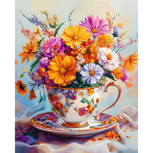 Banket Paint by Numbers Kit for Adults Beginner Flowers DIY Painting Kits for Adults Floral Easy Adult Paint by Number Kits on Canvas Color by Numbers for Gifts Home Wall Decor 16x20 Inch - Image 1