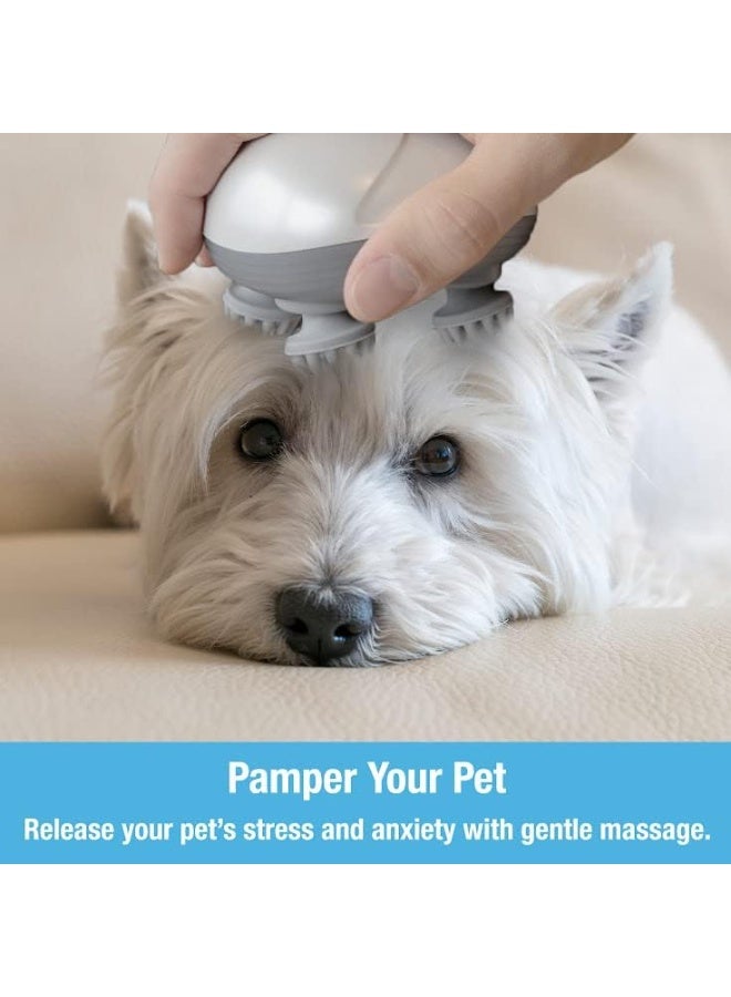 general Handheld Pet Massager for Dogs and Cats Electric Cat and Dog Massage Tool - Head and Back Scratcher for Relieving Tension, Tight Muscles and Stiffness with Four Rotating Massage Heads - Image 2