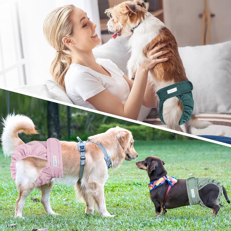 Langsprit Washable Female Dog Diapers (3 Pack) - No Leak Reusable Diapers for Doggy Female in Period - Highly Absorbent Dog Heat Panties with Adjustable Snaps Black XL Size - Image 5