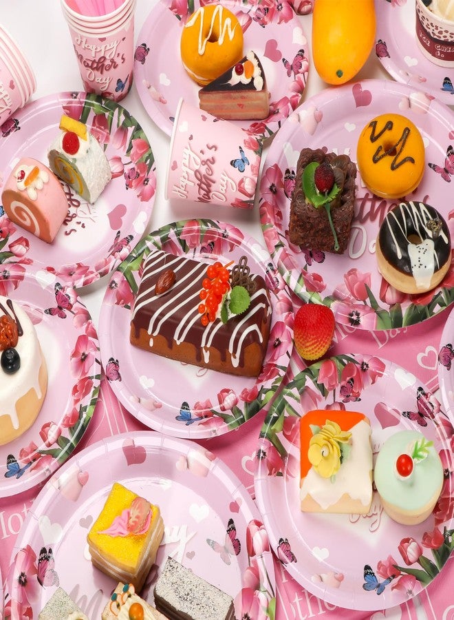 Atonofun Happy Mother's Day Party Decorations, Mother's Day Party Supplies, Mothers Day Plates and Napkins Set, Cups and Knives for Best Mom Ever Themed Parties Serves 24 - Image 5