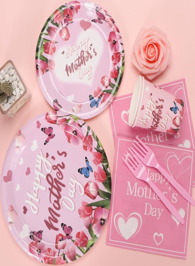 Atonofun Happy Mother's Day Party Decorations, Mother's Day Party Supplies, Mothers Day Plates and Napkins Set, Cups and Knives for Best Mom Ever Themed Parties Serves 24 - Image 3