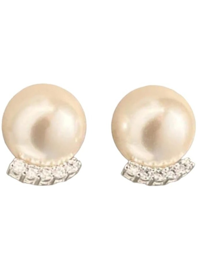 بونكا أقراط بونكا الأنيقة للفتيات والنساء تستحقها كل امرأة  حلق لؤلؤ مع كريستال - Image 1