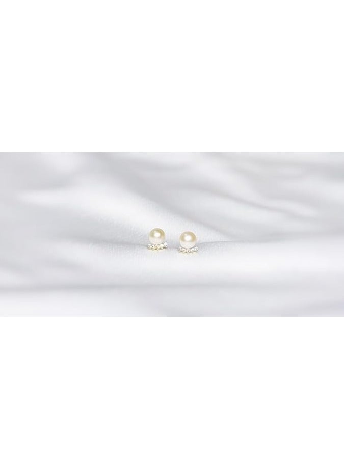 بونكا أقراط بونكا الأنيقة للفتيات والنساء تستحقها كل امرأة  حلق لؤلؤ مع كريستال - Image 3