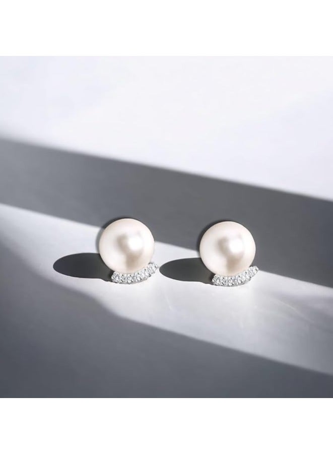 بونكا أقراط بونكا الأنيقة للفتيات والنساء تستحقها كل امرأة  حلق لؤلؤ مع كريستال - Image 4