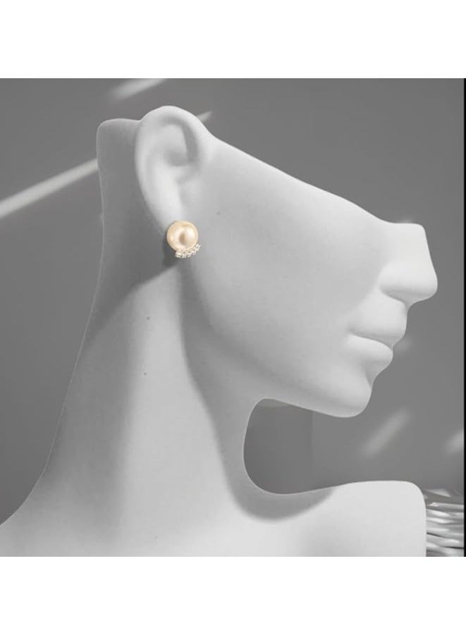 بونكا أقراط بونكا الأنيقة للفتيات والنساء تستحقها كل امرأة  حلق لؤلؤ مع كريستال - Image 5