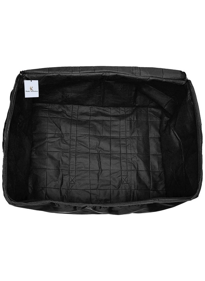 Kuber Industries Kuber Industries Parachute Big Underbed Moisture Proof Rectangular Storage Bag with Zipper Closure and Handle (Black)  - Image 5
