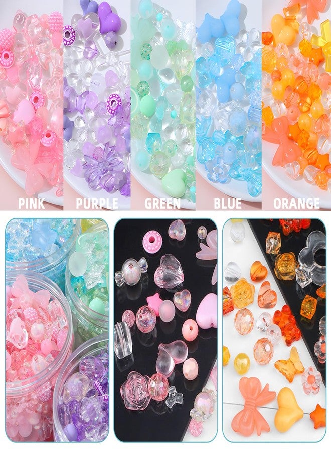 MaehSab 270-300 Pcs Cute Assorted Acrylic Kawaii Beads for Jewelry Making - Bulk DIY Bracelets, Necklaces, Phone Lanyard Chains - Image 3