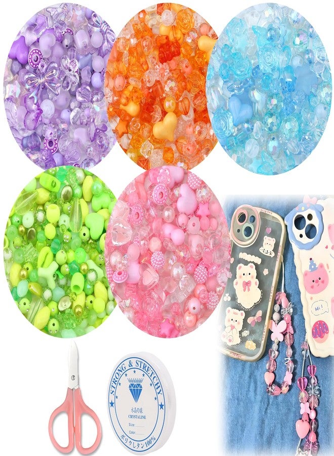 MaehSab 270-300 Pcs Cute Assorted Acrylic Kawaii Beads for Jewelry Making - Bulk DIY Bracelets, Necklaces, Phone Lanyard Chains - Image 1