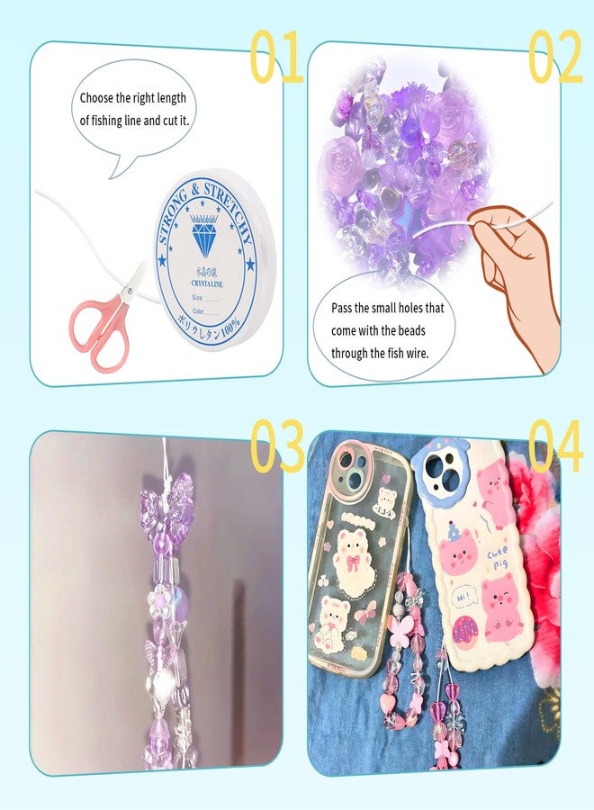 MaehSab 270-300 Pcs Cute Assorted Acrylic Kawaii Beads for Jewelry Making - Bulk DIY Bracelets, Necklaces, Phone Lanyard Chains - Image 4