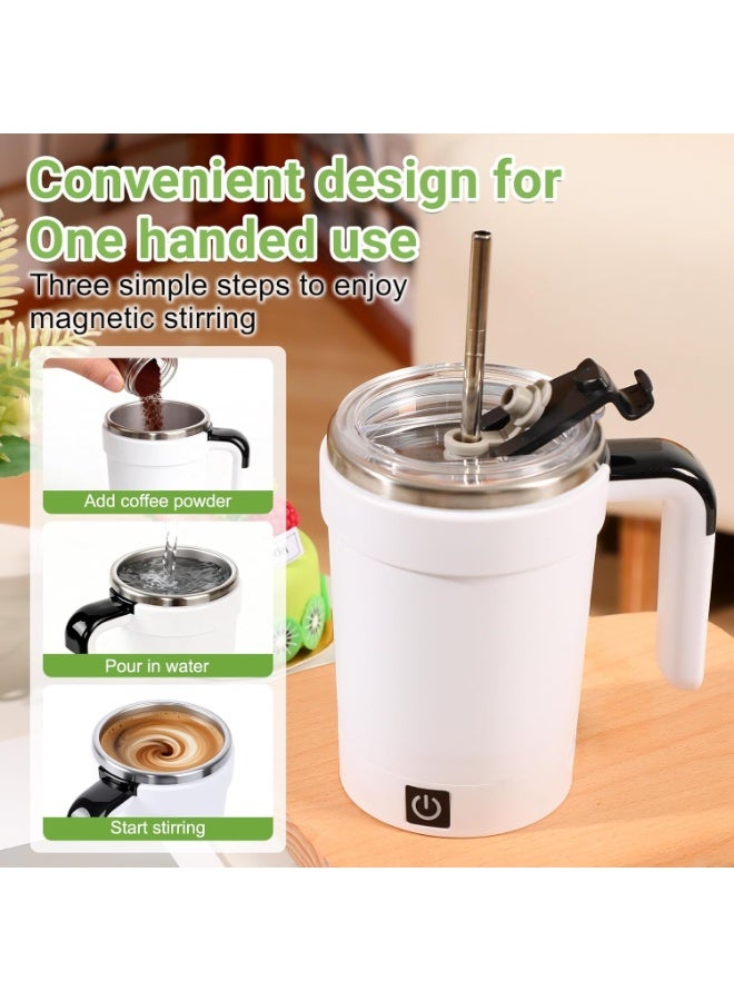 Bukela Self Stirring Coffee Mug,  Automatic Magnetic Stirring Coffee Mug with Temperature Display,Detachable Base Self-Stirring Mug, Smart Mixing Cup for Coffee, Chocolate, Milk, Tea(Purple) - Image 3