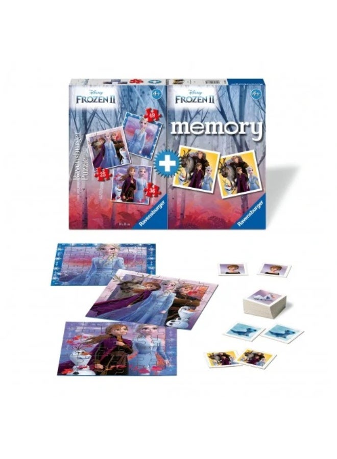 Ravensburger Frozen 2 Multipack: Memory Game + 3 Puzzles (25/36/49 Pieces) – Magical Disney Characters, Boosts Memory & Puzzle Skills for Kids Ages 4+ | 20673‑5 - Image 3
