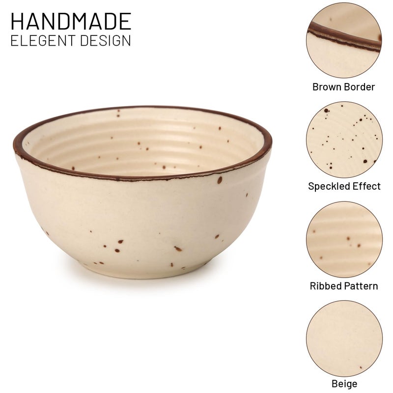 Bodhi House Ceramic Snack Bowls Set of 4 (180ml) for Serving Vegetable, Dal, Cereal, Salad Bowl, Mixing Bowl for Snacks, Microwave and Dishwasher Safe, Perfect for Dining and Gifting, Beige - Image 5