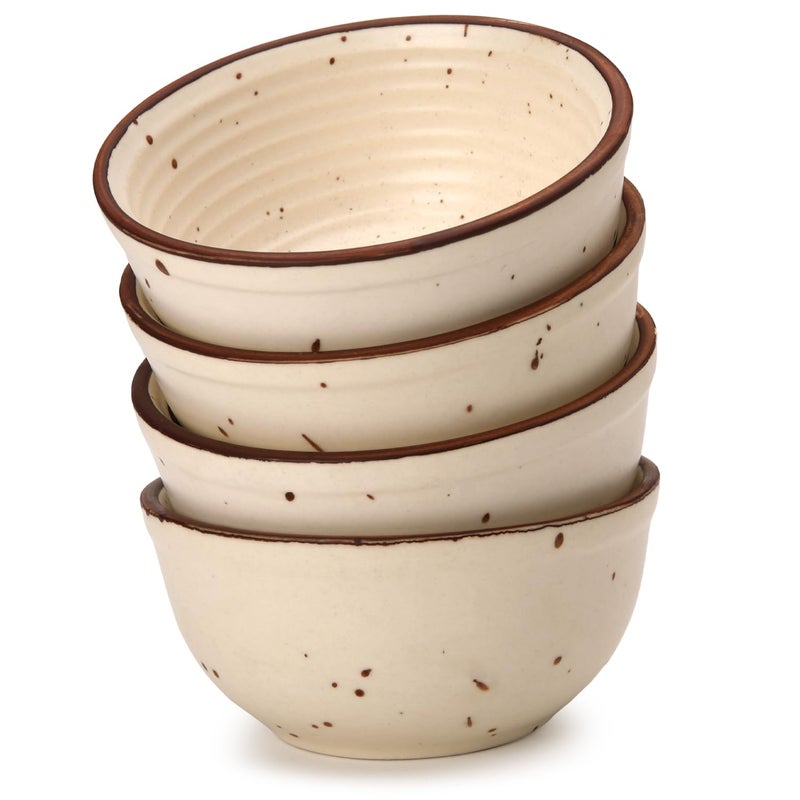 Bodhi House Ceramic Snack Bowls Set of 4 (180ml) for Serving Vegetable, Dal, Cereal, Salad Bowl, Mixing Bowl for Snacks, Microwave and Dishwasher Safe, Perfect for Dining and Gifting, Beige - Image 1