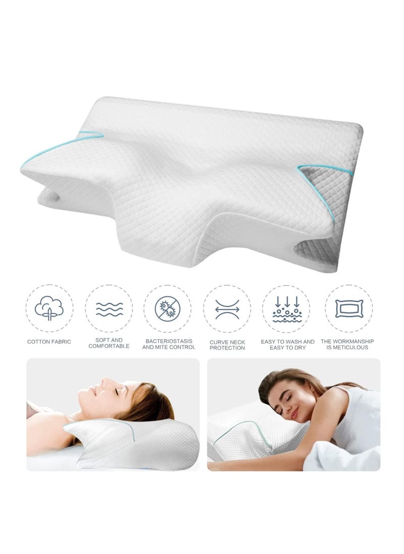Arabest Cervical Memory Foam Pillow,Ergonomic Contour Pillow for Neck and Shoulder Pain Relief,Ergonomic Neck Pillow with Cooling Cover,Orthopedic Bed Support Pillow for Side,Back,Stomach Sleeper  - Image 3
