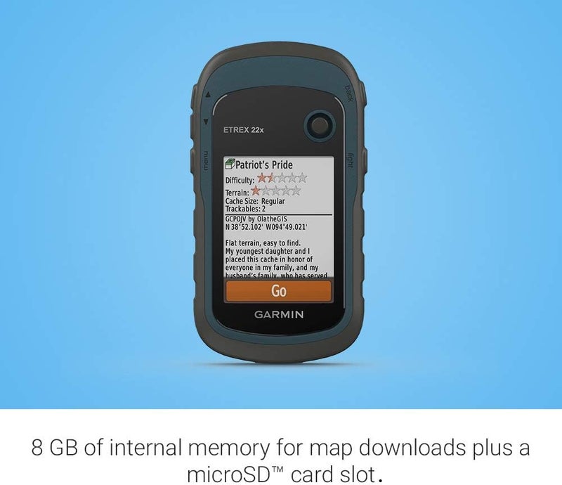GARMIN جارمن 010-02256-00 eTrex 22x، جهاز تحديد المواقع اليدوي المتين، أسود/أزرق - Image 2