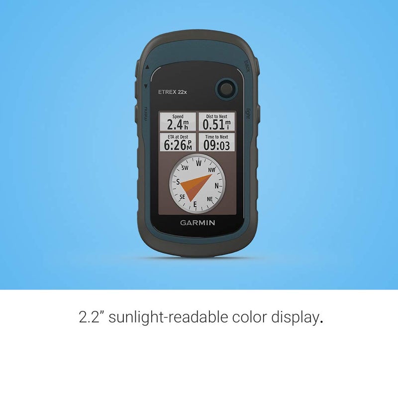 GARMIN جارمن 010-02256-00 eTrex 22x، جهاز تحديد المواقع اليدوي المتين، أسود/أزرق - Image 3