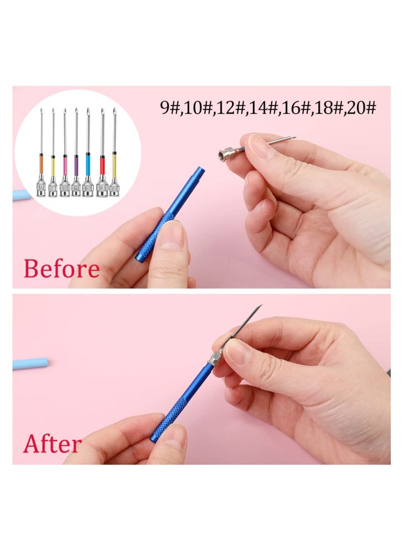 10-Piece Punch Needle Set with Tool, Seam Ripper, Needle Threader, Thimble, Scissors, and Magic Embroidery Pen for Beginners in Embroidery and Cross Stitching. - Image 2