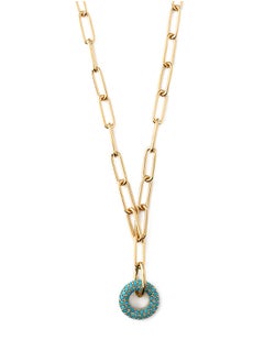 Pave Encrusted Doughnut Link NL TRQ