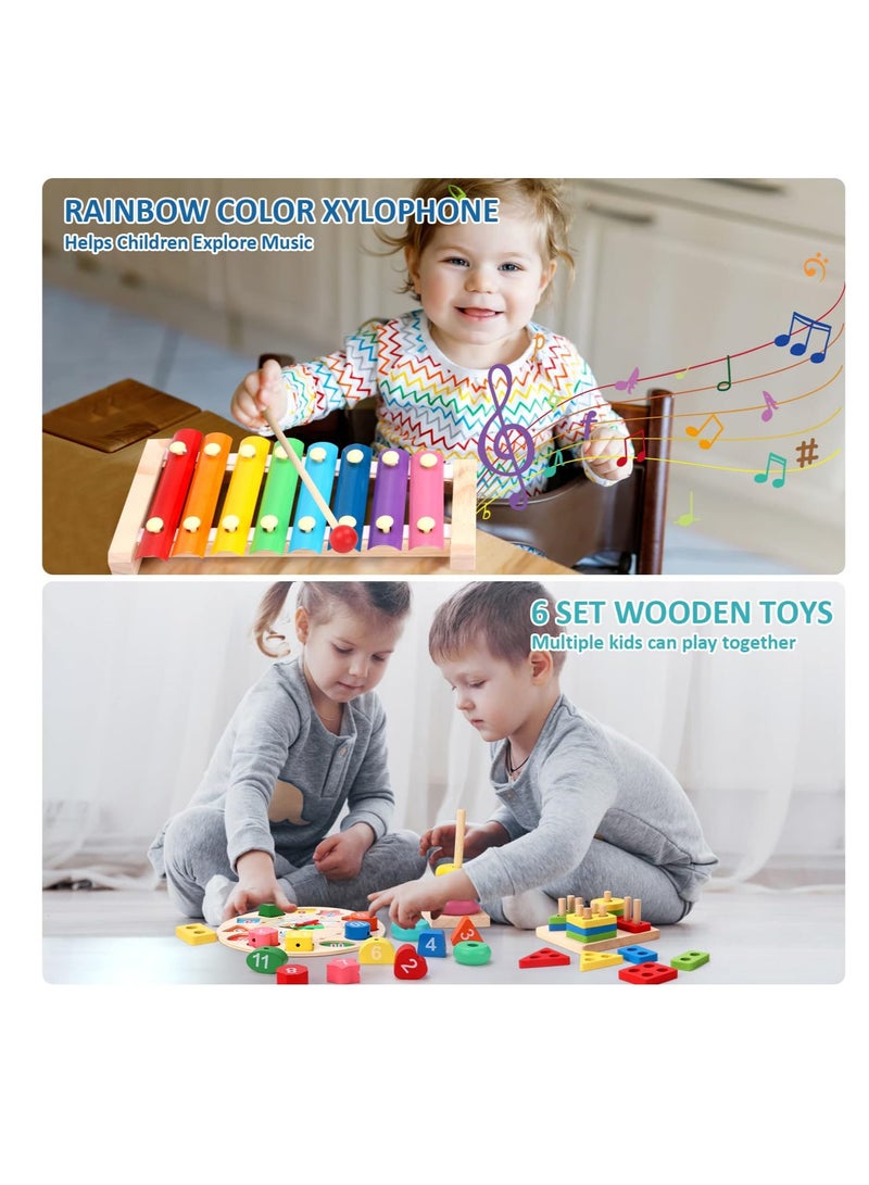Montessori Toys for 2 Year Old Boys Girls, 6PCS Kids Wooden Toys, Baby Boy Toys 3-6 Year Old, Preschool Educational Learning Toy for Kids Ages 3 4 5 6+, Birthday Gifts - Image 5