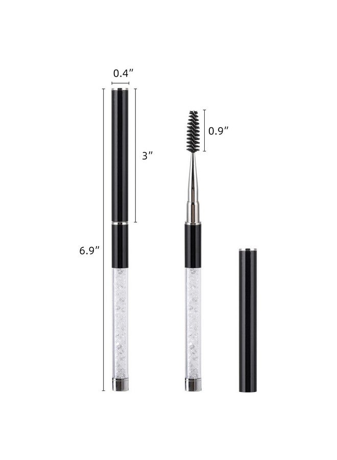 Tbestmax 3 Pcs Spoolies Mascara Wands Eyelash Brushes Eye Brow Brush Applicator With Cap For Travel Black - Image 2
