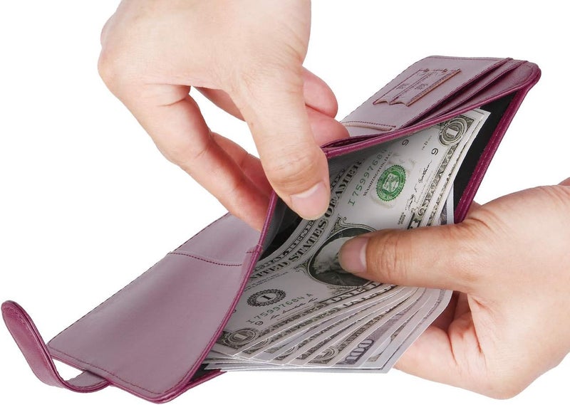 PASCACOO محفظة حامل جواز سفر PASCACOO مع حجب إشارات RFID من الجلد، إكسسوارات سفر للنساء والرجال (Z #أرجواني) - Image 5