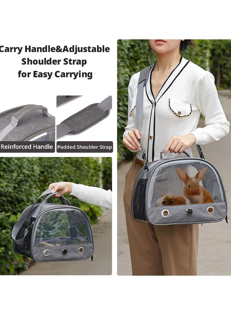Bird Carrier Cages, Portable Transparent Bird Parrot Parakeet Carrier with Bracket, Stainless Steel Tray, Adjustable Shoulder Strap, Travel Cage Safe Travel Space Capsule Bag for Parrot and Bird - Image 4