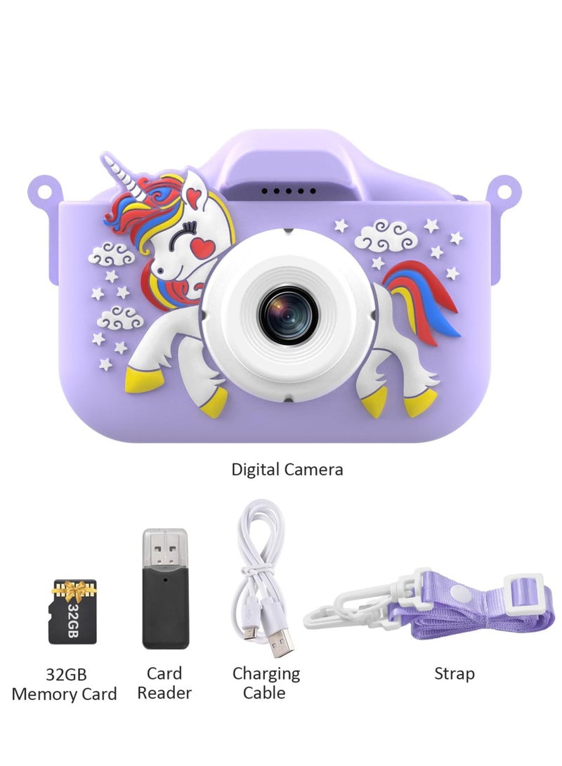 general Kids Camera for Girls, Kids Digital Camera with 32GB Card, 1080P HD Kids Video Camera for Kids Birthday Christmas Toy Gifts Selfie Childrens Camera for Toddler Age 3-14 Years Old - Image 1