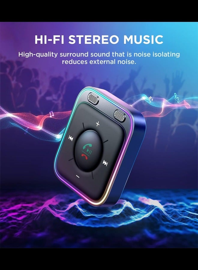 Generic Bluetooth 5.3 Car Adapter with Dual Mics and Noise Cancellation, AUX Bluetooth Car Kit with Plug-and-Play and Noise Filter for Hands-Free Calls and Stereo Audio - Image 4