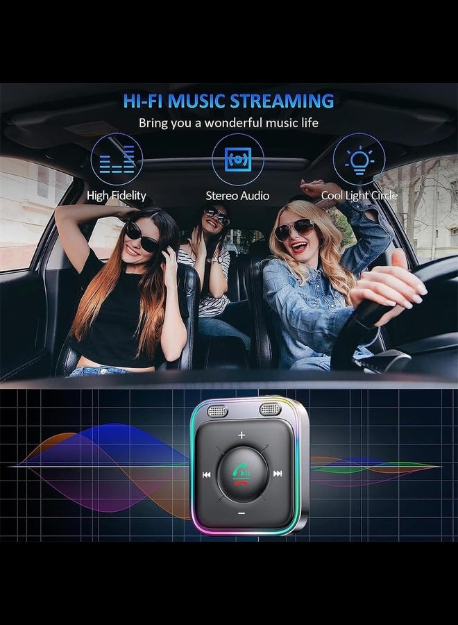 Generic Bluetooth 5.3 Car Adapter with Dual Mics and Noise Cancellation, AUX Bluetooth Car Kit with Plug-and-Play and Noise Filter for Hands-Free Calls and Stereo Audio - Image 5