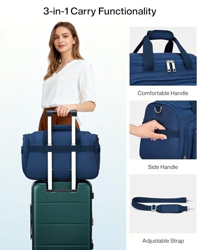 MILADA Underseat Carry On Luggage Bags for Travel Lightweight Foldable Carry On Bags for Airplanes Small Duffle Bag for Men Women TSA Approved Underseat Bag Travel Tote Bags, Blue - Image 4