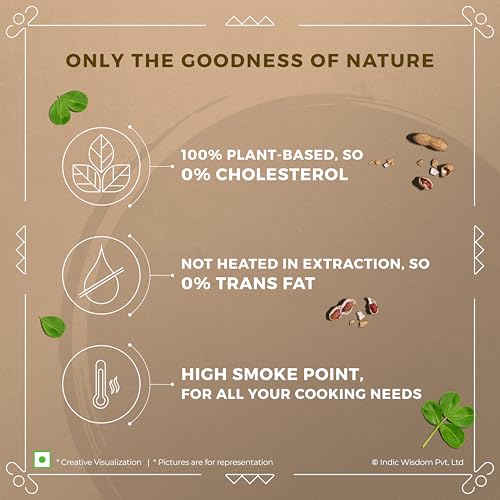 IndicWisdom Wood Pressed Groundnut Oil 1 Liter (Cold Pressed Groundnut Oil - Extracted on Wooden Churner) - Image 3