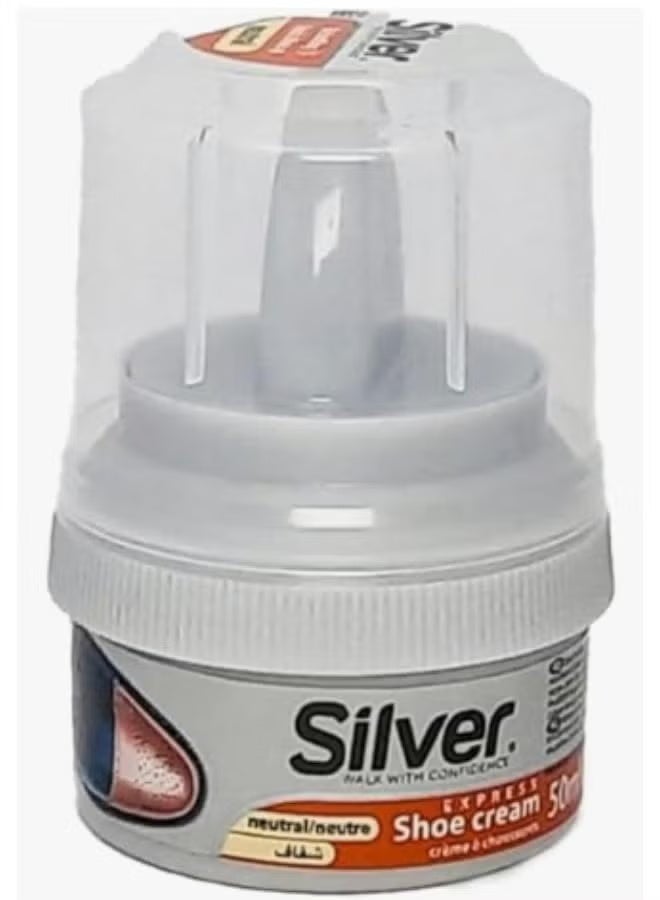Silver Cream polish for shoes and all types of leather, transparent, 50 ml. - Image 1