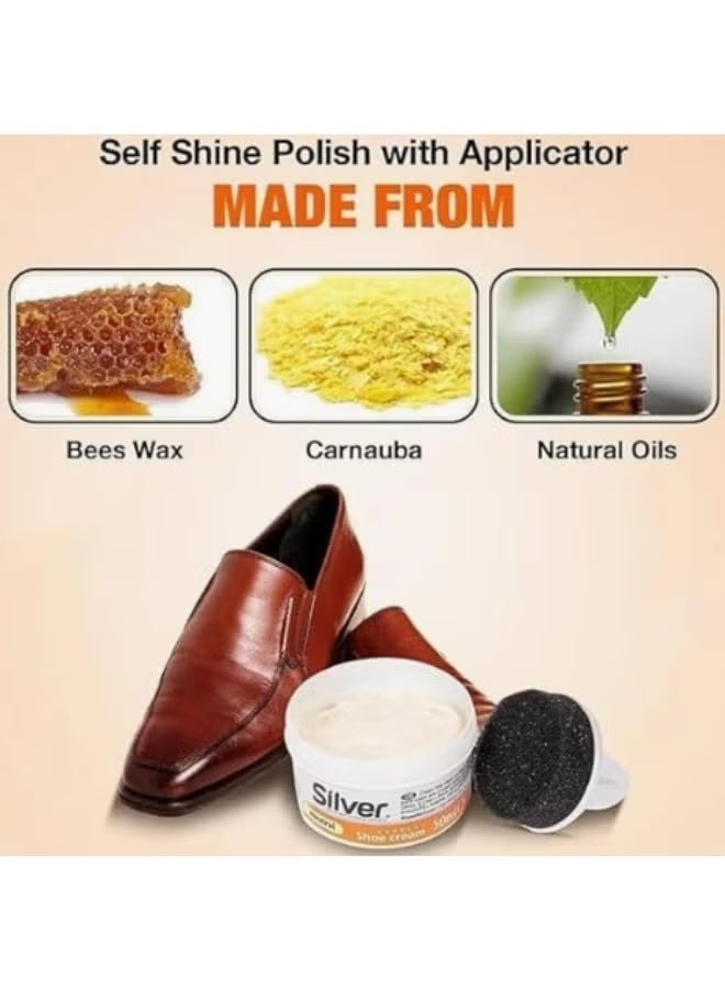Silver Cream polish for shoes and all types of leather, transparent, 50 ml. - Image 2